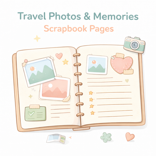 Travel Photos & Memories Scrapbook Pages
